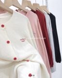  Áo cardigan len mỏng thêu chữ 7017 