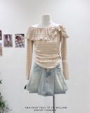  Áo len bông trễ vai 8289 