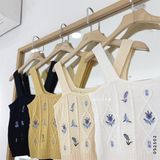  Áo dây len thêu bông tím 1146 