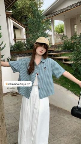 Áo sơ mi kẻ sọc mickey 3039 