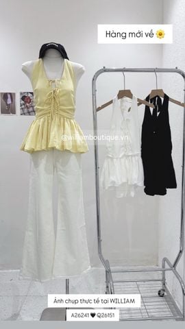  Áo dây cổ V cột nơ 1197 