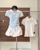  Áo sơ mi chấm bi phối thun 9089 