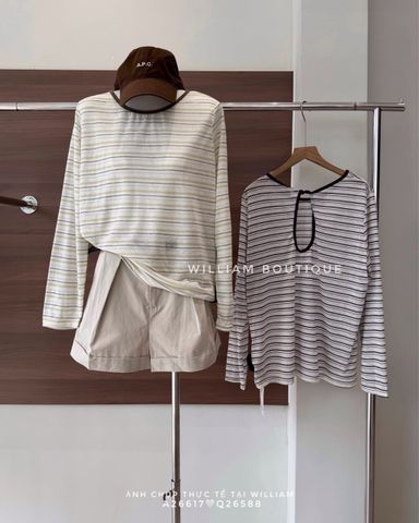  Áo tay dài thun kẻ sọc 11321 