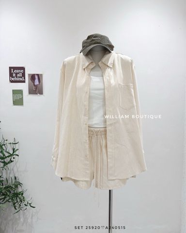  Set sơ mi kẻ sọc + quần 6895 