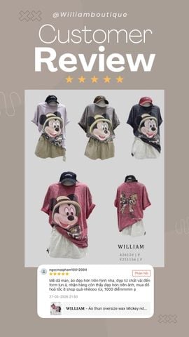  Áo thun oversize wax Mickey nơ 8317 