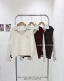  Áo sơ mi sọc + gile len cổ tim 7247 