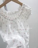  Áo kiểu trễ vai bông nhí 6937 