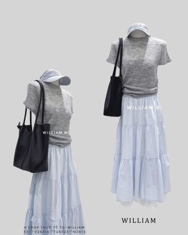  Váy cotton xoè phồng nơ 2089 