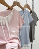  Áo thun phối bèo trắng 2515 