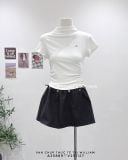  Váy quần dạ phồng đính nút 2532 