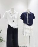  Áo thun cổ sen ren dây 1673 