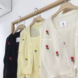  Áo len TD thêu bông + áo dây len 8119 