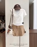 Áo thun xoắn lệch vai 2932 