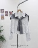  Áo sơ mi sọc + khăn len 1021 
