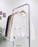  Áo khoác nón rút eo nút bấm 8809 