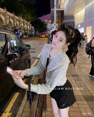  Áo khoác len muối đính đá 1007 