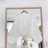  Áo sơ mi crop xô gân cổ tim 209 