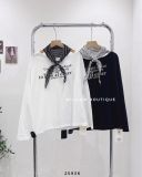  Áo thun tay dài lệch vai kèm khăn 9833 