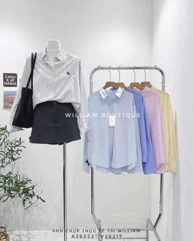 Áo sơ mi kẻ sọc thêu ngựa 9008 