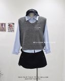  Áo sơ mi + gile len cổ tròn 7223 