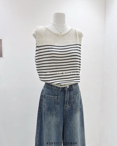  Áo ba lỗ dệt kim kẻ sọc 6566 