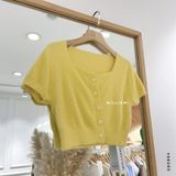  Áo len lông nút croptop 357 