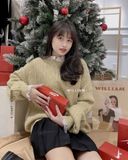  Áo len thừng cổ ren 