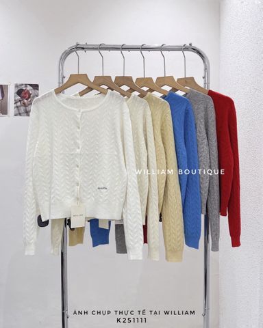  Áo khoác cardigan len gân cổ tròn 5589 
