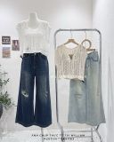  Quần jean suông rách 3329 