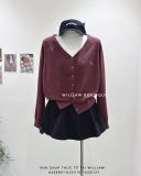  Áo khoác cardigan len mỏng thêu chữ 5602 