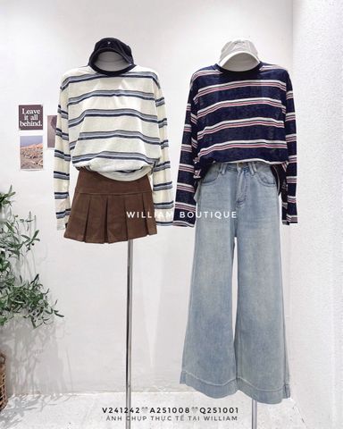  Áo thun dài tay kẻ sọc 8812 