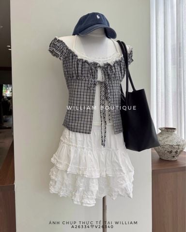  Váy ngắn phối ren 8157 