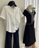  Đầm thun dài kèm khăn 8011 