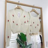  Áo len TD thêu bông + áo dây len 8119 