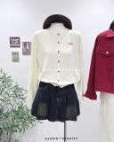  Áo cardigan len mỏng thêu chữ 7017 
