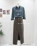  Váy jean dài xẻ 1956 