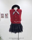  Áo gile len phối khăn 9387 