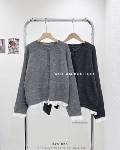 Áo khoác cardigan len viền ren 188 
