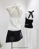  Áo xô nút cổ yếm viền bèo 5675 