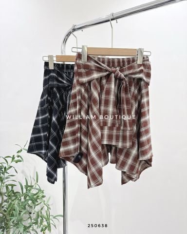  Váy caro cột eo 5810 