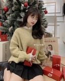  Áo len thừng cổ ren 