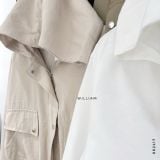  Áo khoác nón rút eo nút bấm 8809 