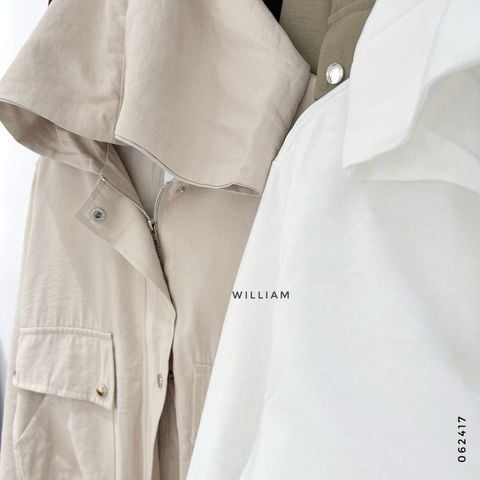  Áo khoác nón rút eo nút bấm 8809 