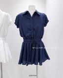  Đầm sơ mi xô viền ren 7521 