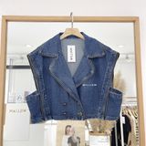  Áo gile jean viền khoá kéo 206 