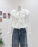  Áo sơ mi xô ren bí trễ vai 2595 