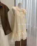  Đầm babydoll bèo voan bi 2943 