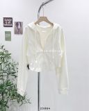  Set áo khoác thun ôm có nón + áo ba lỗ 8712 