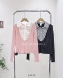  Áo tay dài phối sơ mi nhún ngực 6869 