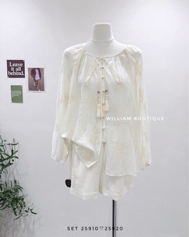  Set bộ voan kem thêu ren 6754 